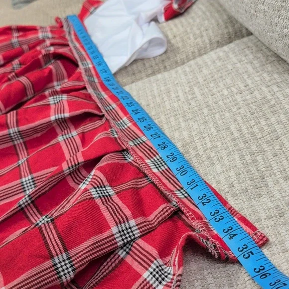 Schoolgirl Crop Top and Plaid Skirt Set - Picture 8 of 9